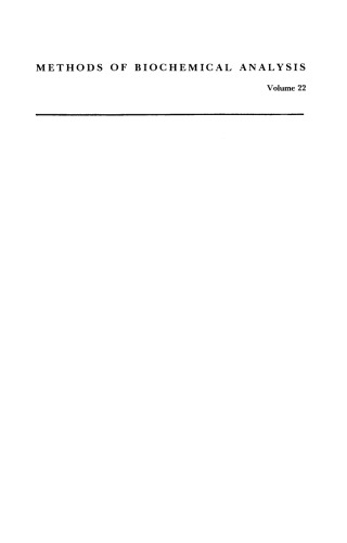 روش های تجزیه و تحلیل بیوشیمی، جلد 22