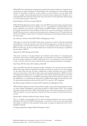 MPLS-Enabled Applications: Developing Emerging and New Technologies، Third Edition