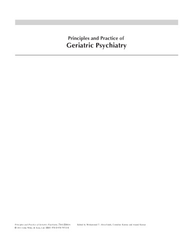 ﻿اصول و عملکرد روانپزشکی سالمندان، چاپ سوم