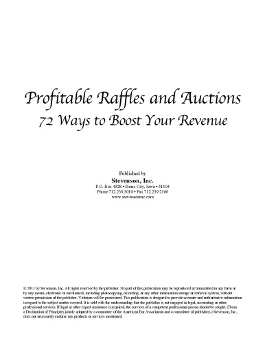 ﻿رافل ها و حراجی های سودآور: 72 راه برای افزایش درآمد خود