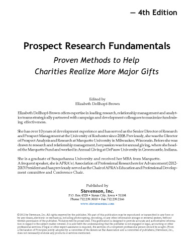 ﻿اصول تحقیقات Prospect: روش های اثبات شده برای کمک به خیریه ها برای تحقق هدایای مهم تر ، چاپ چهارم