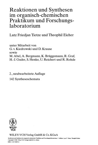Reaktionen und Synthesen im organisch-chemischen Praktikum und Forschungslaboratorium، 2. Auflage
