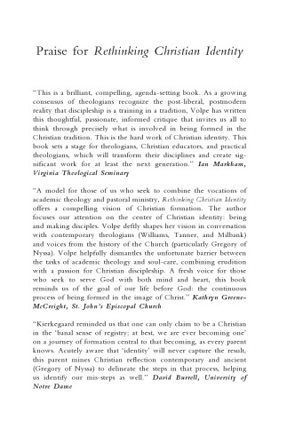 انتقاد از هویت مسیحی: دکترین و شاگردی