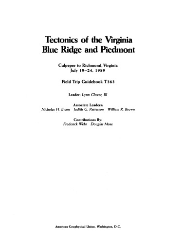 تکتونیک های Virginia Blue Ridge و Piedmont Culpeper به ریچموند ، ویرجینیا