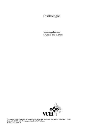 Toxikologie: Eine Einfuhrung fur Naturwissenschaftler und Mediziner