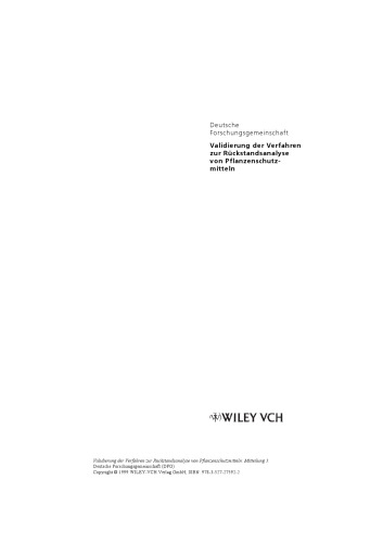 ﻿اعتبار سنجی روش های آنالیز باقیمانده برای محصولات حفاظتی گیاهی: ارتباطات 3