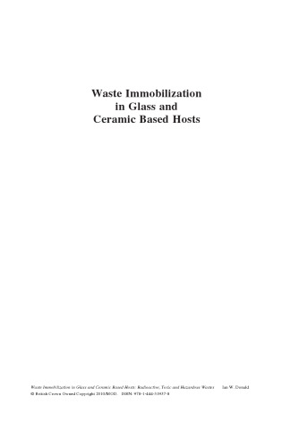 بی حرکتی زباله در میزبان های شیشه ای و سرامیکی: پسماندهای رادیواکتیو ، سمی و خطرناک