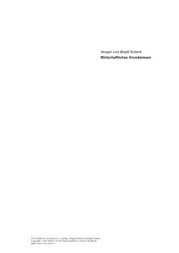﻿Wirtschaftliches Grundwissen: خز Naturwissenschaftler und Ingenieure، Zweite Auflage