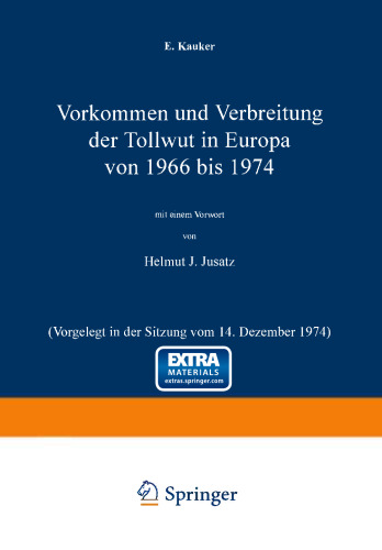 ﻿شیوع و توزیع هاری در اروپا از سال 1966 تا 1974: ارائه شده در جلسه 14 دسامبر 1974