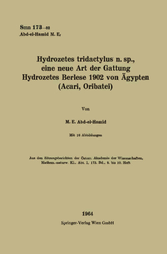 ﻿Hydrozetes tridactylus n. Sp. ، گونه جدیدی از تیره Hydrozetes Berlese از مصر در سال 1902