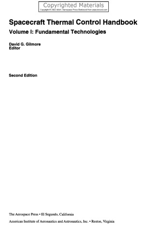 ﻿دفترچه کنترل حرارتی Spacecraft ، جلد 1 - فن آوری های بنیادی