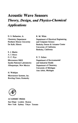 ﻿حسگرهای موج صوتی - تئوری، طراحی و کاربردهای فیزیکی و شیمیایی
