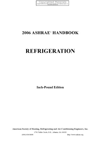 ﻿2006 ASHRAE Handbook - Refrigeration (نسخه I-P)