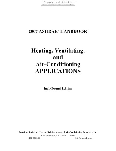 ﻿کتاب ASHRAE 2007 - کاربردهای گرمایش، تهویه و تهویه مطبوع (نسخه I-P)