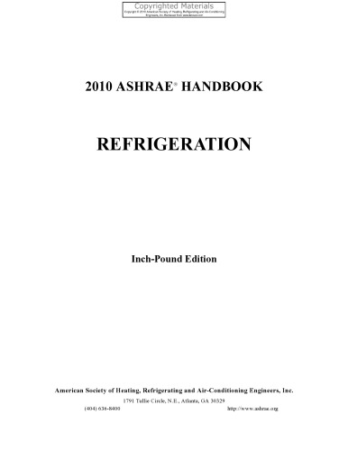 ﻿2010 ASHRAE Handbook - Refrigeration (I-P Edition)