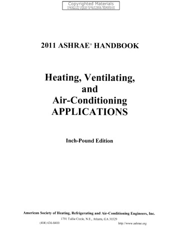 2011 ASHRAE Handbook - برنامه های گرمایش ، تهویه و تهویه هوا (نسخه I-P)