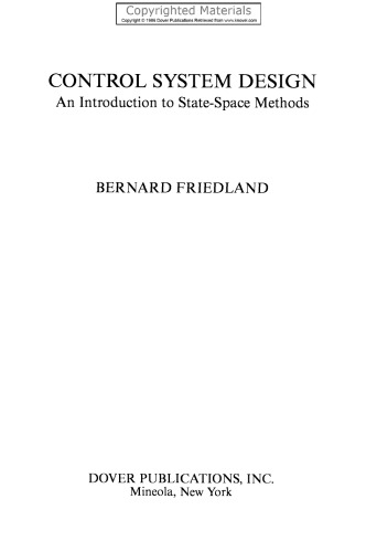 طراحی سیستم کنترل - مقدمه ای بر روشهای حالت-فضا