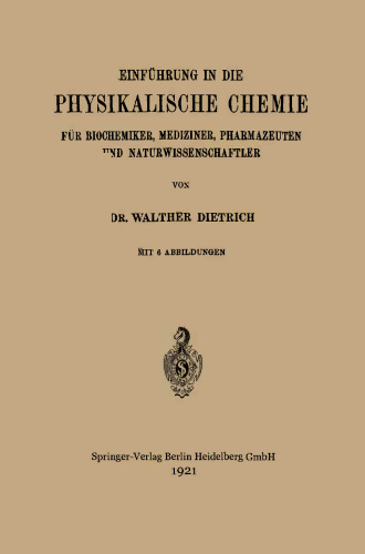 ﻿مقدمه ای بر شیمی فیزیک: برای بیوشیمی ها، پزشکان، داروسازان و دانشمندان