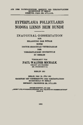 ﻿Hyperplasia Follicularis Nodosa Lienis در سگها