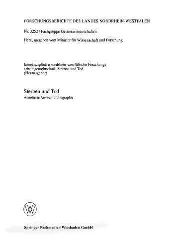 Die und Tod: کتابشناسی انتخاب گشوده شده