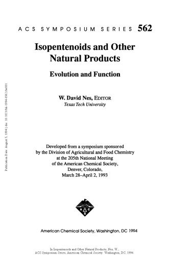 ایزوپنتنوئیدها و سایر محصولات طبیعی. تکامل و عملکرد