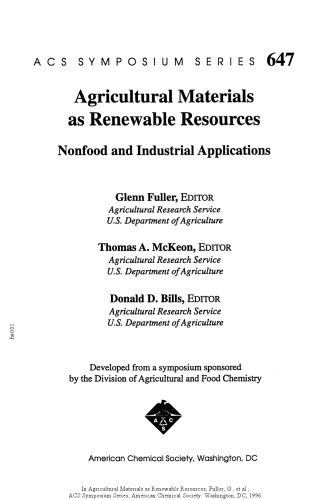 مواد کشاورزی به عنوان منابع تجدید پذیر برنامه های غیر غذایی و صنعتی