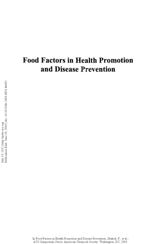 ﻿عوامل غذایی در ارتقای سلامت و پیشگیری از بیماری ها