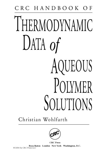 کتابچه راهنمای CRC از داده های ترمودینامیکی محلول های پلیمری آبی