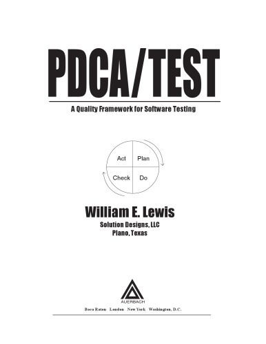 ﻿PDCA/TEST: یک چارچوب ابزار با کیفیت برای آزمایش نرم افزار