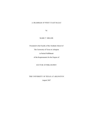 دستور زبان غرب ساحل باجو