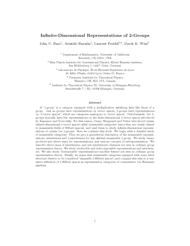 بازنمایی های نامتناهی بعدی از دو گروه