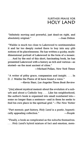 سرزمین مقدس: یک خاطره حومه ای