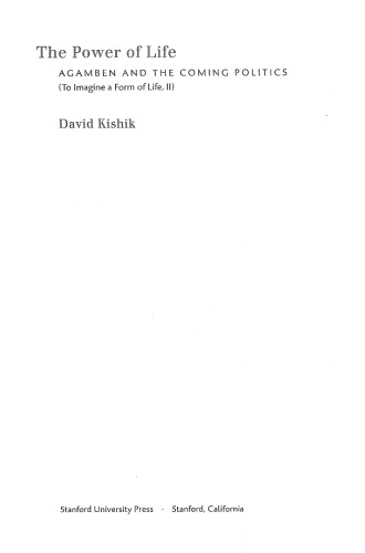 قدرت زندگی: آگامبن و سیاست در حال آمدن