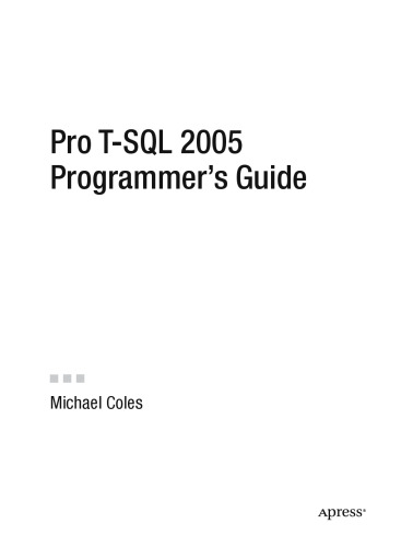 راهنمای برنامه نویس Pro T-SQL 2005