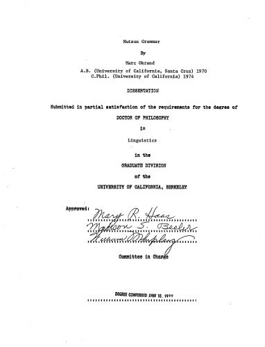 دستور زبان Mutsun