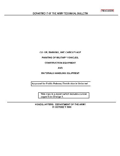 ﻿TB 43-0209. رنگ و علامت گذاری و رنگ آمیزی استتار خودروهای نظامی ... 1990