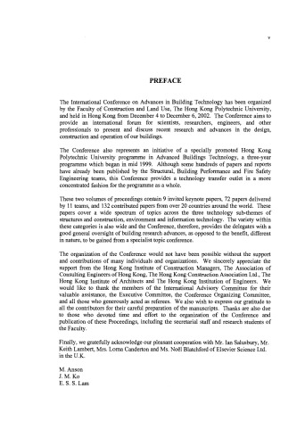 ﻿پیشرفت در فناوری ساختمان مجموعه مقالات کنفرانس بین المللی پیشرفت در فناوری ساختمان 4-6 دسامبر 2002، هنگ کنگ، چین