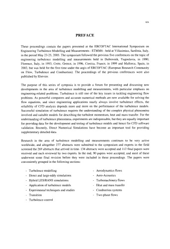 ﻿مدل‌سازی و آزمایش‌های آشفتگی مهندسی 6. مجموعه مقالات سمپوزیوم بین‌المللی ERCOFTAC در مورد مدل‌سازی و اندازه‌گیری آشفتگی مهندسی - ETMM6 - ساردینیا، ایتالیا، 23–25 مه، 2005