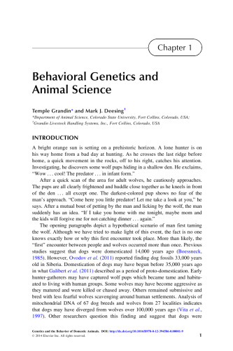 ژنتیک و رفتار حیوانات اهلی