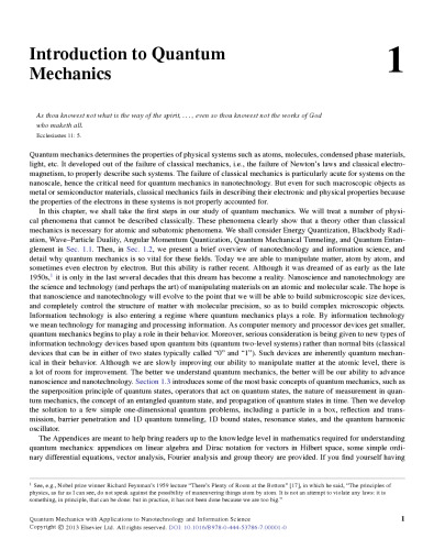 ﻿مکانیک کوانتومی با کاربرد در نانوتکنولوژی و علم اطلاعات