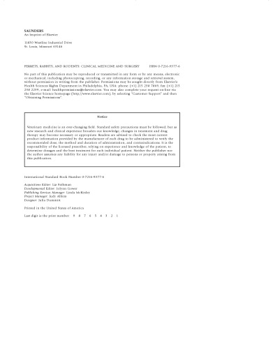 ﻿فرت ها، خرگوش ها و جوندگان. پزشکی بالینی و جراحی