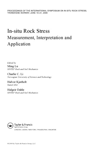 ﻿In-Situ Rock Stress: اندازه گیری ، تفسیر و کاربرد