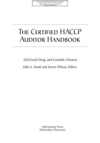 ﻿کتابچه راهنمای حسابرس تایید شده HACCP