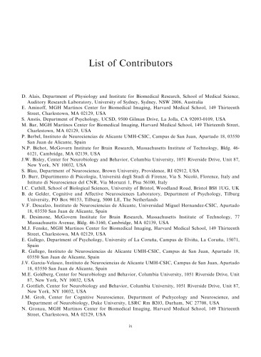 ﻿ادراک بصری: مبانی آگاهی: یکپارچگی چند حسی و ادراک مرتبه بالا