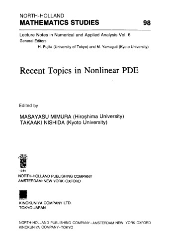 ﻿موضوعات اخیر در PDE غیرخطی