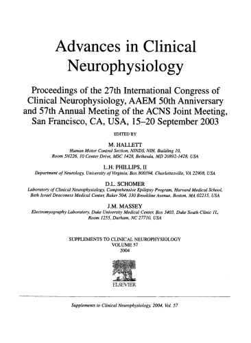 ﻿پیشرفت در فیزیولوژی عصبی بالینی، مجموعه مقالات بیست و هفتمین کنگره بین المللی نوروفیزیولوژی بالینی، پنجاهمین سالگرد AAEM و 57مین نشست سالانه ACNS Joint Meeting