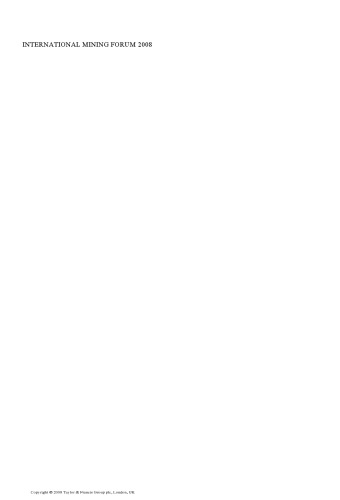 ارزیابی اقتصادی و تجزیه و تحلیل ریسک پروژه های معدنی: مجموعه مقالات انجمن بین المللی معدن 2008 کراکوف - Szczyrk - ویلیسکا ، لهستان ، فوریه 2008