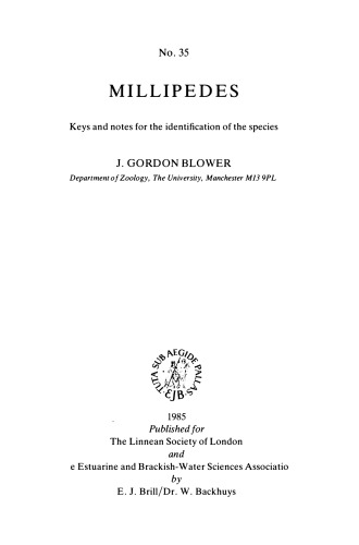 میلیپدز کلیدها و یادداشت ها برای شناسایی گونه ها