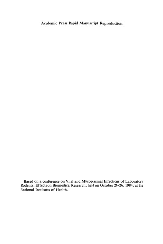 ﻿ویروسی و مایکوپلاسمی جوندگان آزمایشگاهی. اثرات بر تحقیقات زیست پزشکی