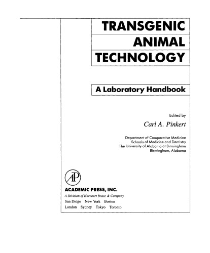 ﻿فناوری حیوانات تراریخته. یک کتابچه آزمایشگاهی